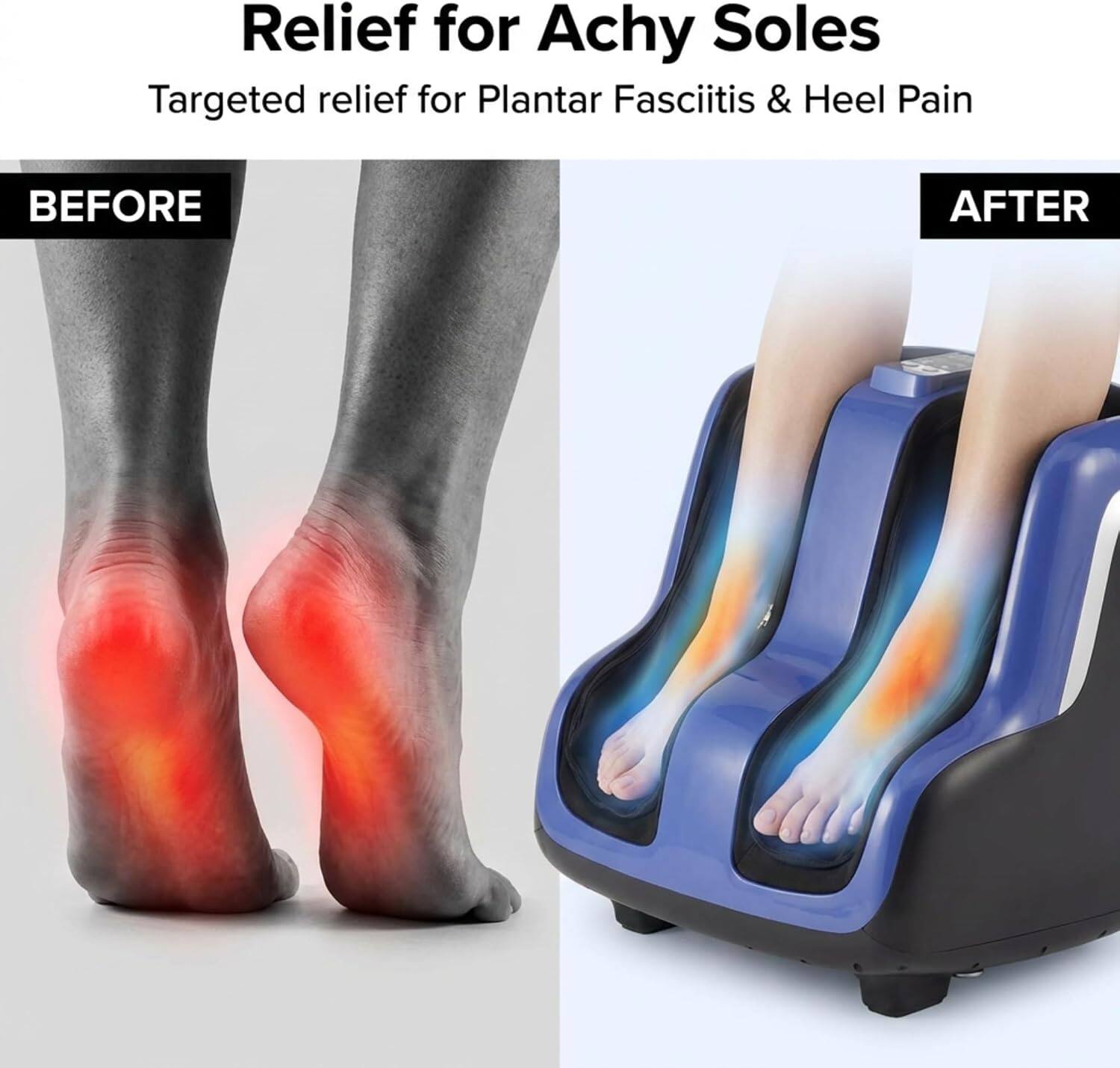Relief for Achy Soles  
Targeted relief for Plantar Fasciitis & Heel Pain  
BEFORE  
AFTER