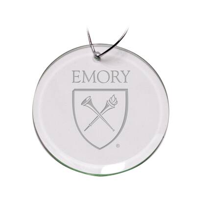 Front. Jardine - Emory Eagles 3'' Glass Round Ornament - Multicolor.