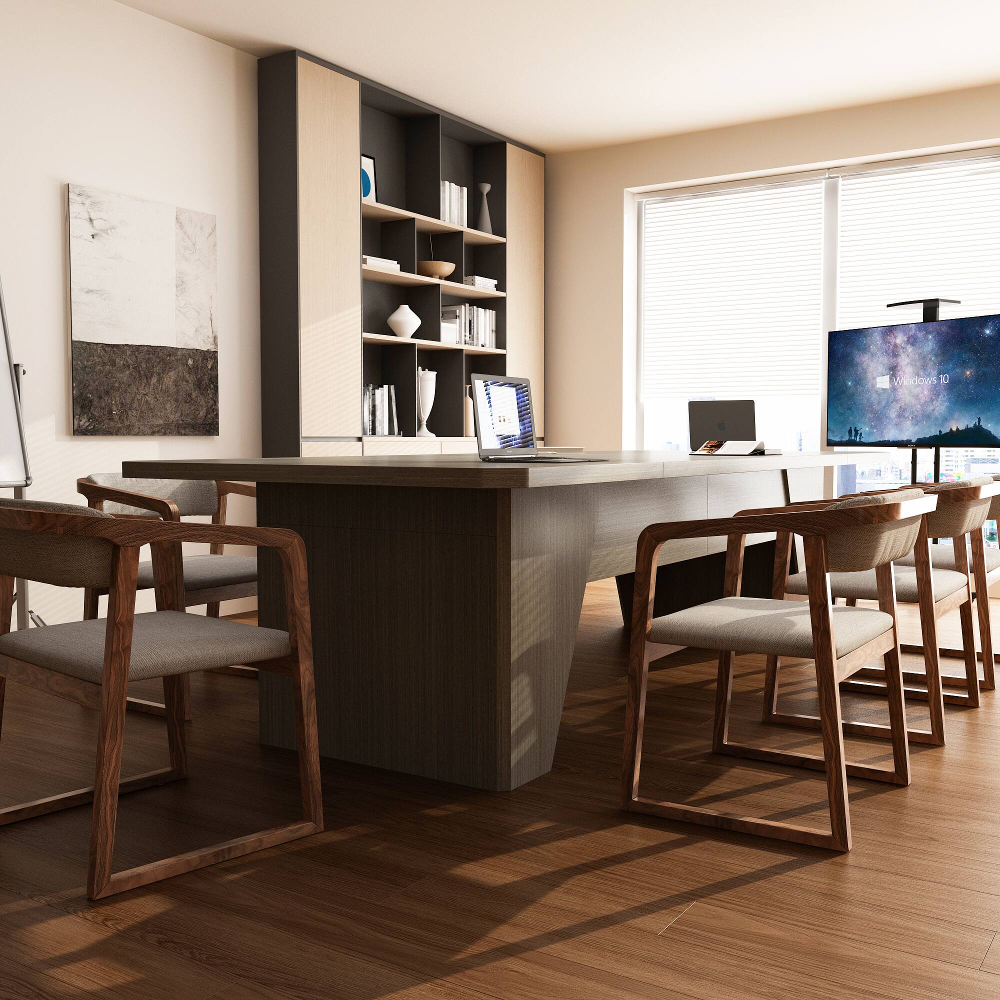 Alt View 8. FUFU & GAGA - FUFU&GAGA Modern Conference Table – Sleek Office Desk Meeting & Workspace Solution - Gray.