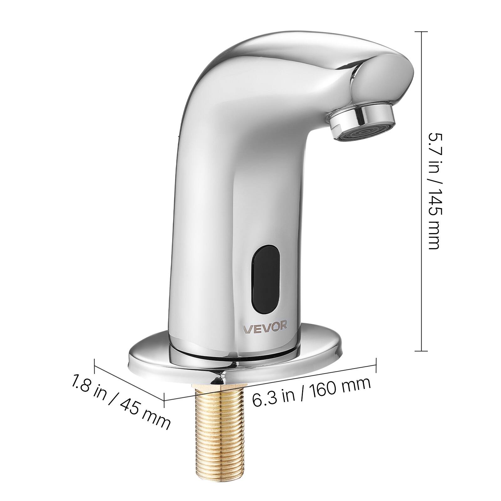 5.7 in / 5.7 in / 145 mm  
VEVOR  
1.8 in / 45 mm  
6.3 in / 160 mm