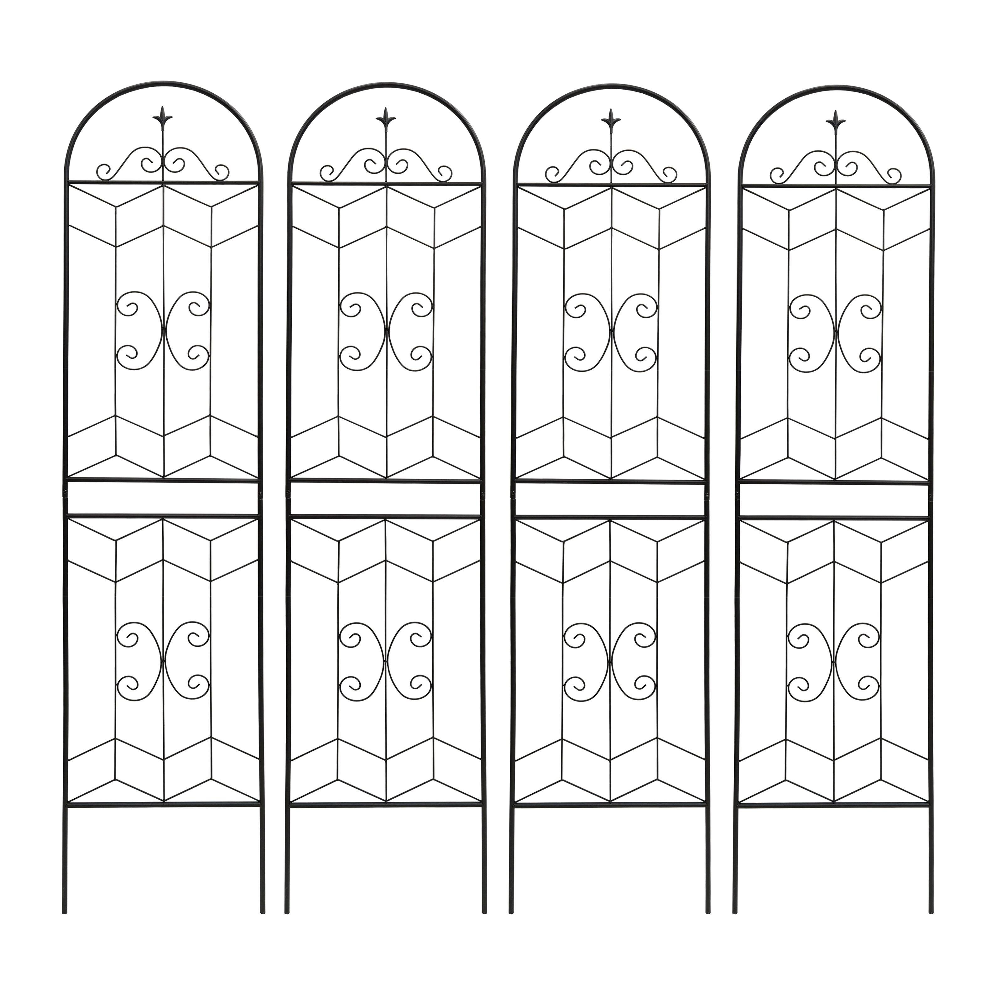 Alt View 6. Loheer - Rustproof Metal Garden Trellis 4 Pack 7.2 x 1.6 ft Climbing Plant Support.