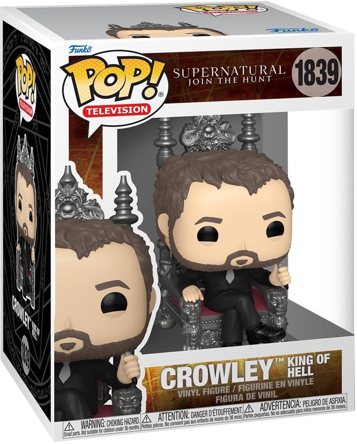 CP Fodli aC FD B Funko au SUPERNATURAL 1839 (TOP! JOIN THE HUNT TEERSSON TELEVISION CROMLEET 150 TM KING OF CROWLEY HELL FIGURINE EN VINYLE FIGURE / VINYL DE VINIL FIGURA PELIGRO DE ASFIXIA. D'TOUFFEMENT. ADVERTENCIA: para niños menores de 36 meses. DANGER pequeñas. No es adecuado ATTENTION: de 36 mois. Partes HAZARD. enfants de moins WARNING: CHOKING convient pas auxx Petites pièces. Ne ! under 36 months. Not suitable for children Small parts.