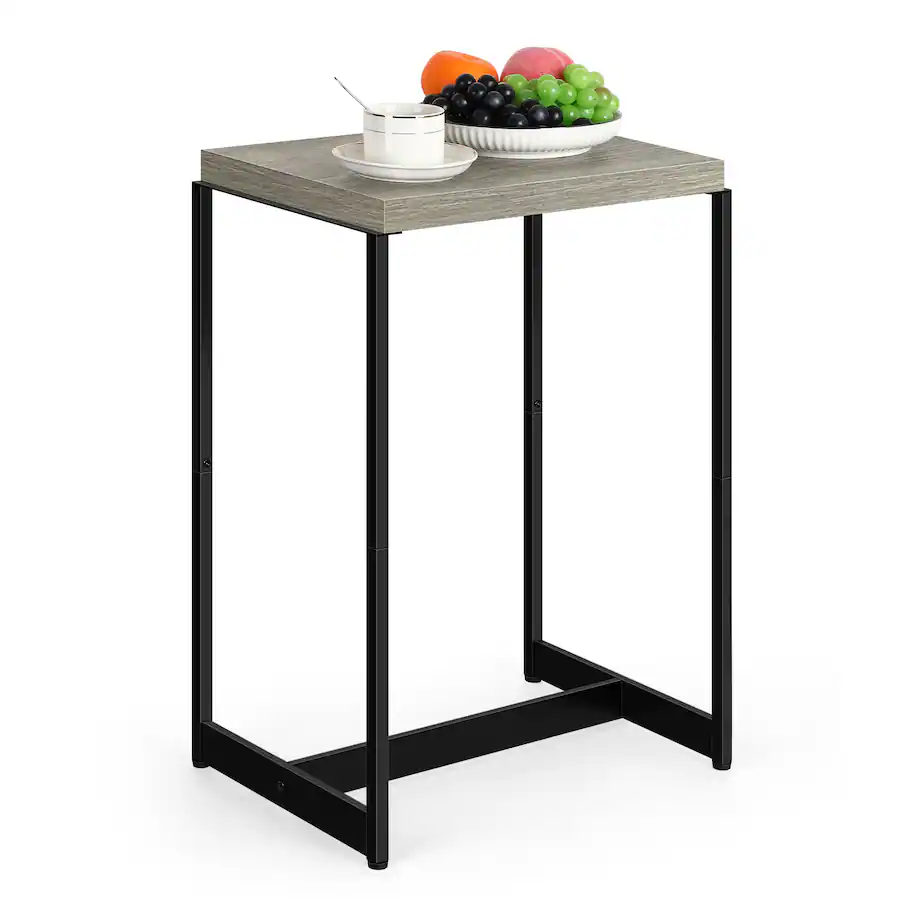 Obby Frame Oumilen Industrial Side Table, Thick Vintage Wood Grain End Table with ...