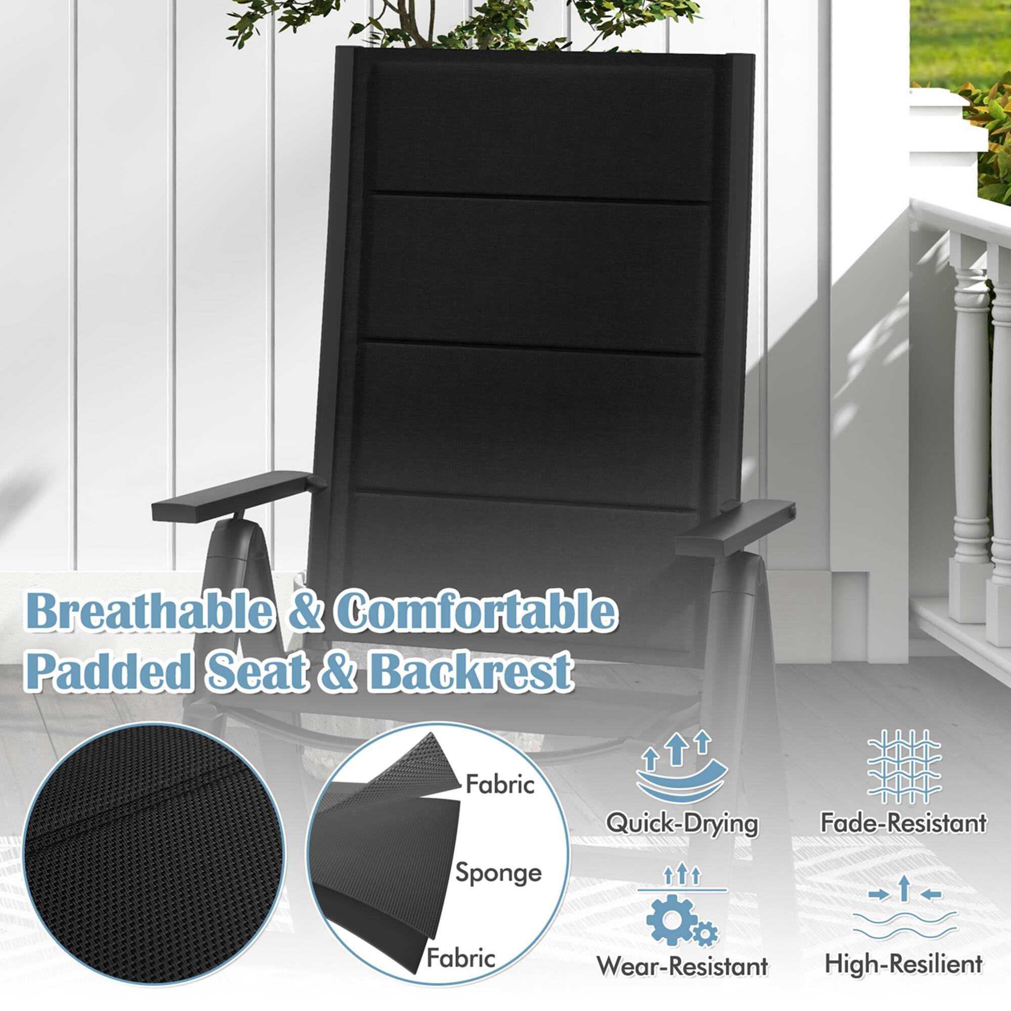 Breathable & Comfortable Padded Seat & Backrest Fabric Quick-Drying Fade-Resistant Sponge Fabric Wear-Resistant High-Resilient