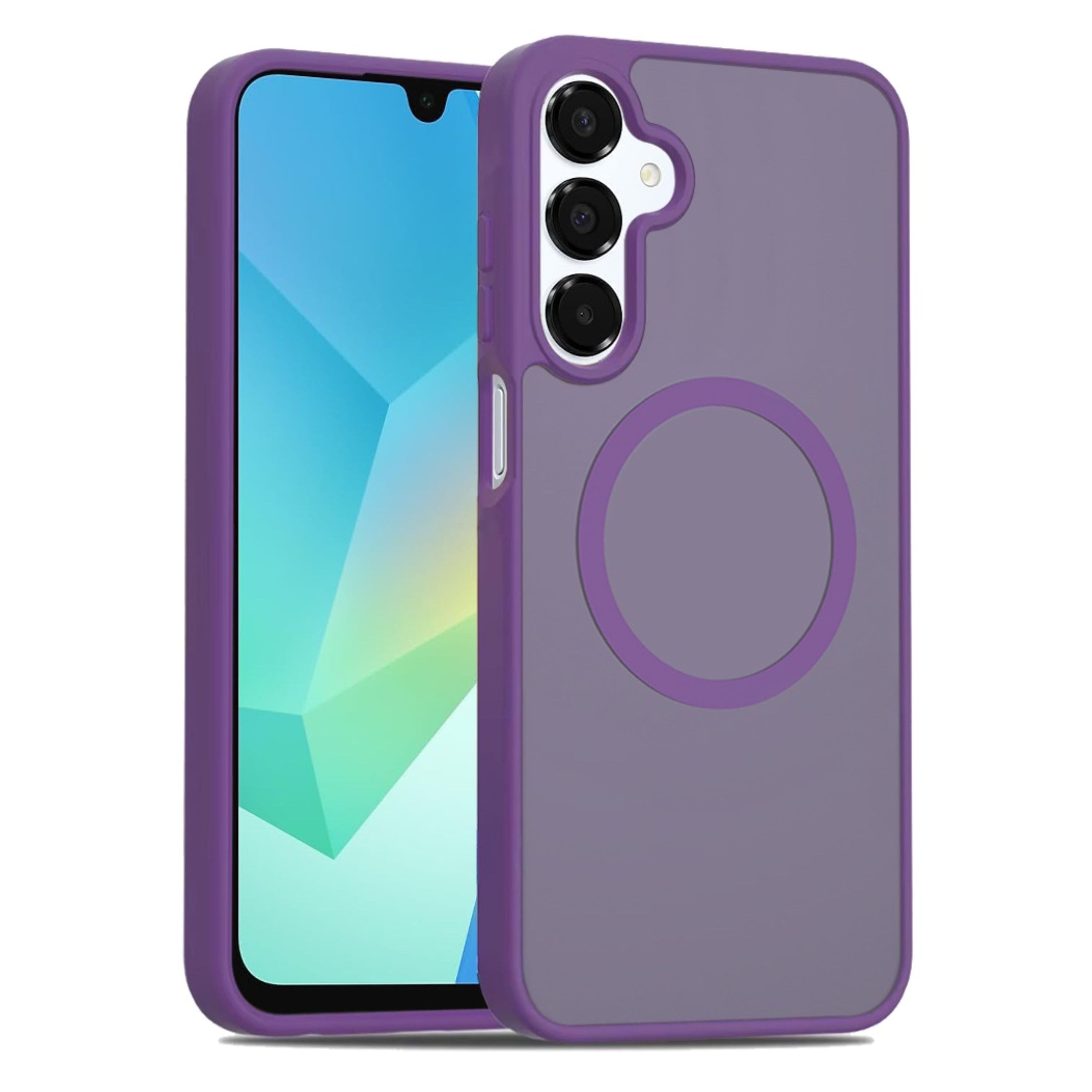 Kitcheniva - Soft Touch Translucent Magnetic Circle Phone Case With Tempered Glass For Samsung Galaxy A16 5G - Dark Purple price history on PriceWatchPro