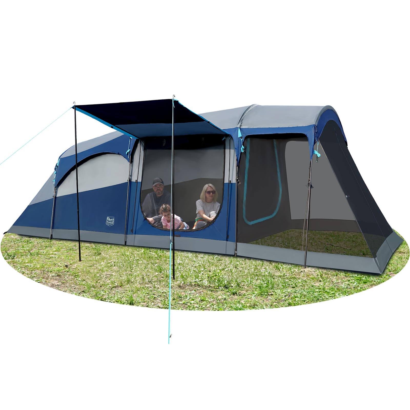 Alt View 1. Skar Audio - 8 Person Family Camping Tent With Screen Room Double Layer Waterproof Weather Resistant Big Tunnel - Default.