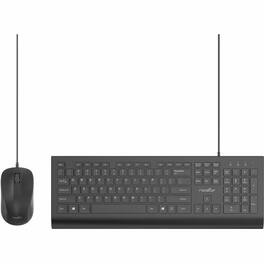 Rocstor - Premium CK1 Wired USB Keyboard Mouse Combo Set - USB Type A Cable Keyboard - 104 Key - English (US) - Black - US - Unknown