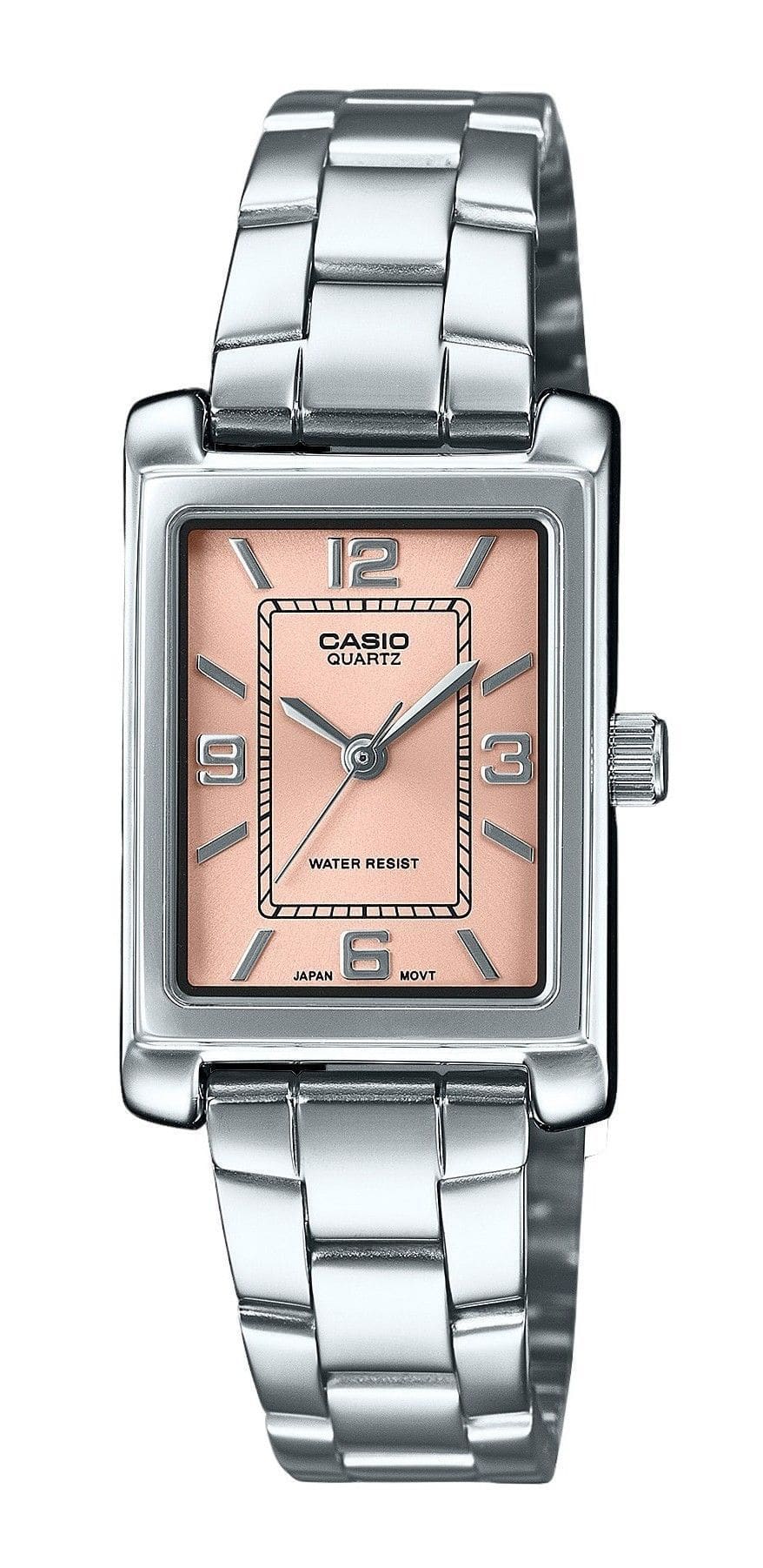 Casio - Standard Analog Stainless Steel Dial Quartz LTP-1234DD-4A Women's Watch - Pink