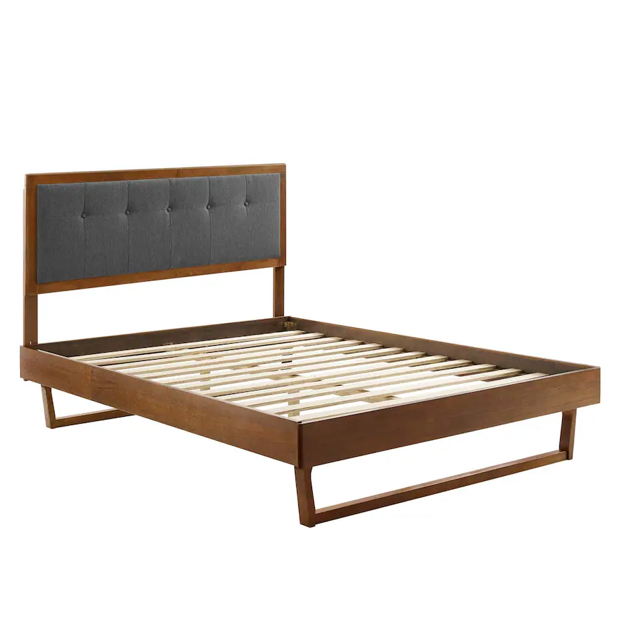 Splayed Modway Bridgette Wood Queen Platform Bed With Splayed Legs Brown - Best Buy