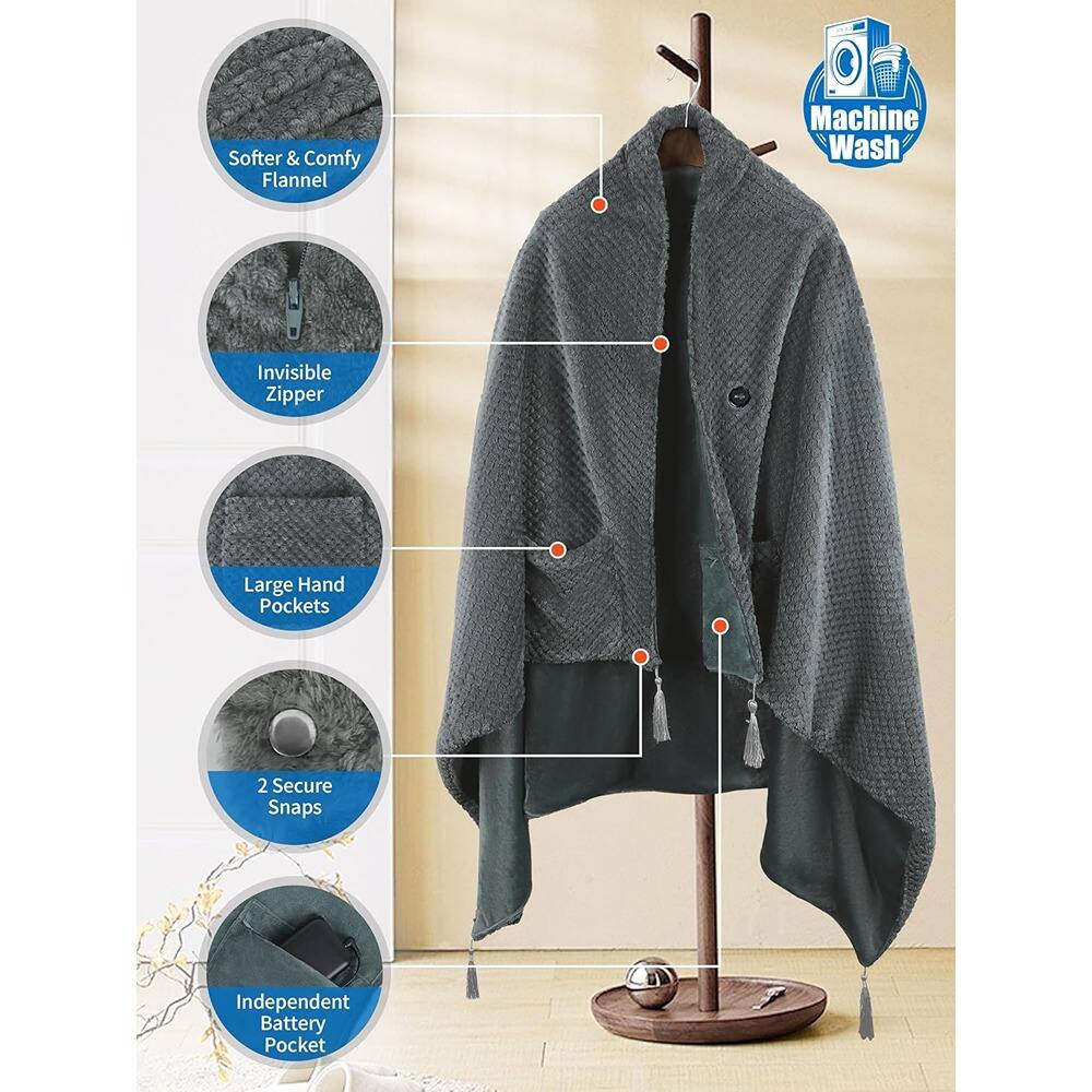 - Softer & Comfy Flannel
- Invisible Zipper
- Large Hand Pockets
- 2 Secure Snaps
- Independent Battery Pocket
- Machine Wash