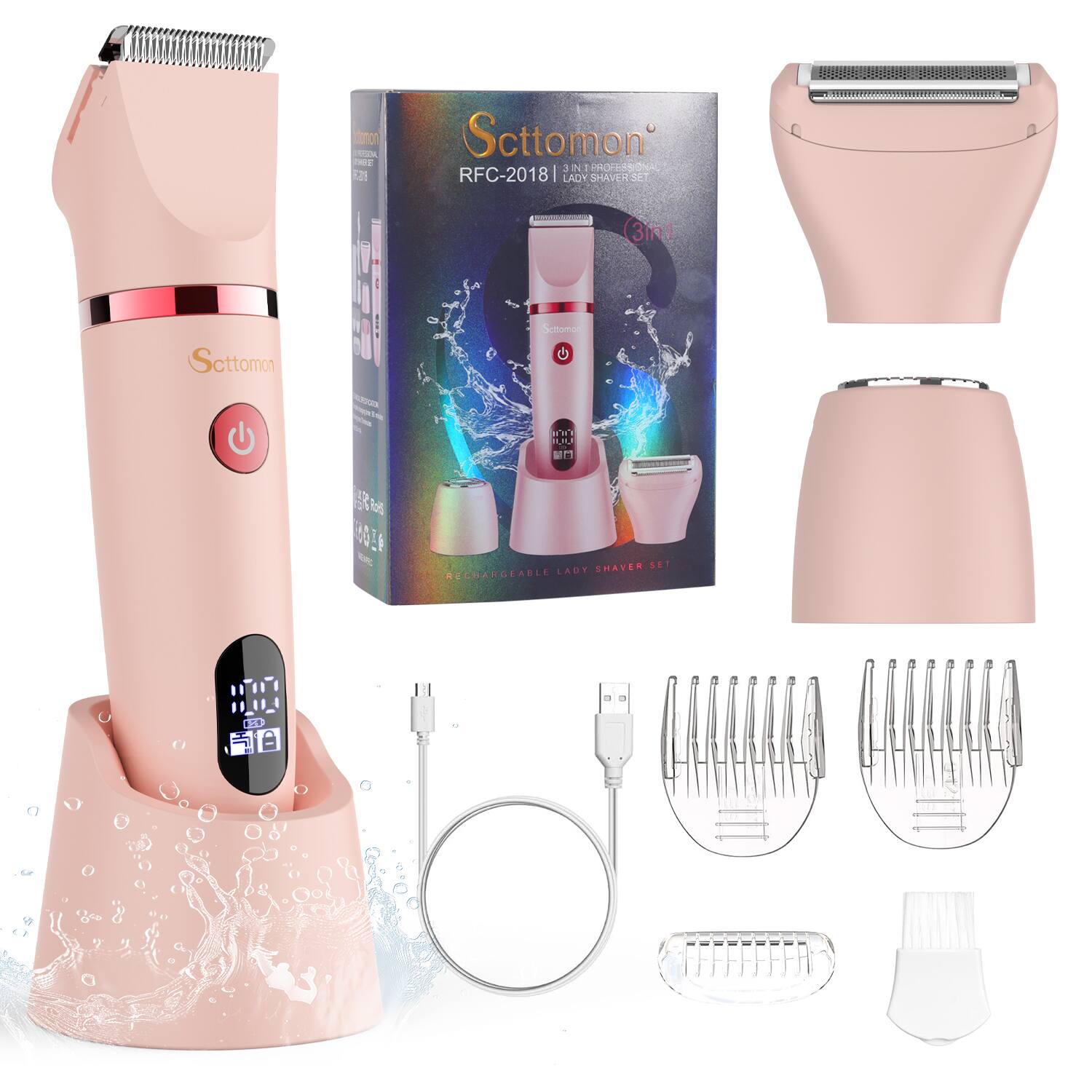 Scottomon  
RFC-2018  
3 in 1 Professional Lady Shaver Set  
Rechargeable