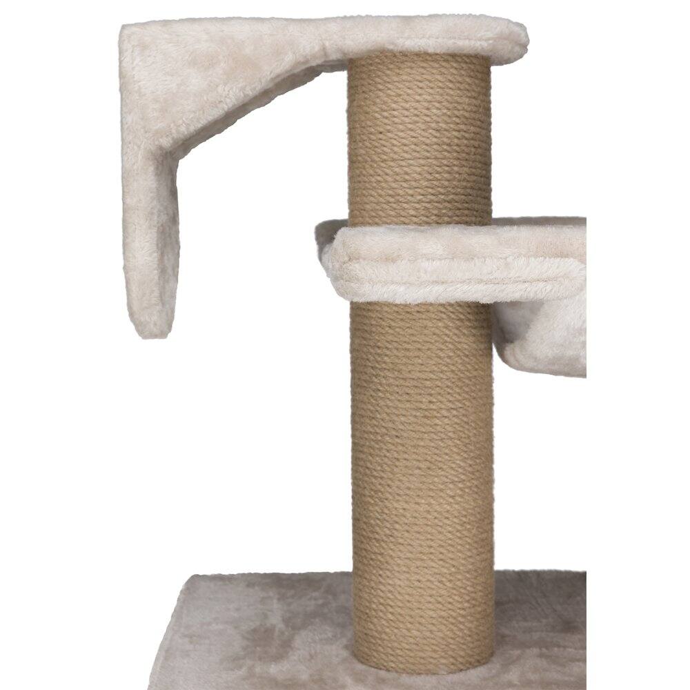 Alt View 3. TRIXIE - Dayna Jute & Plush 5-Level 60" Wall Mount Cat Tree w-Scratching Post & Condo - Light Gray-Greige.