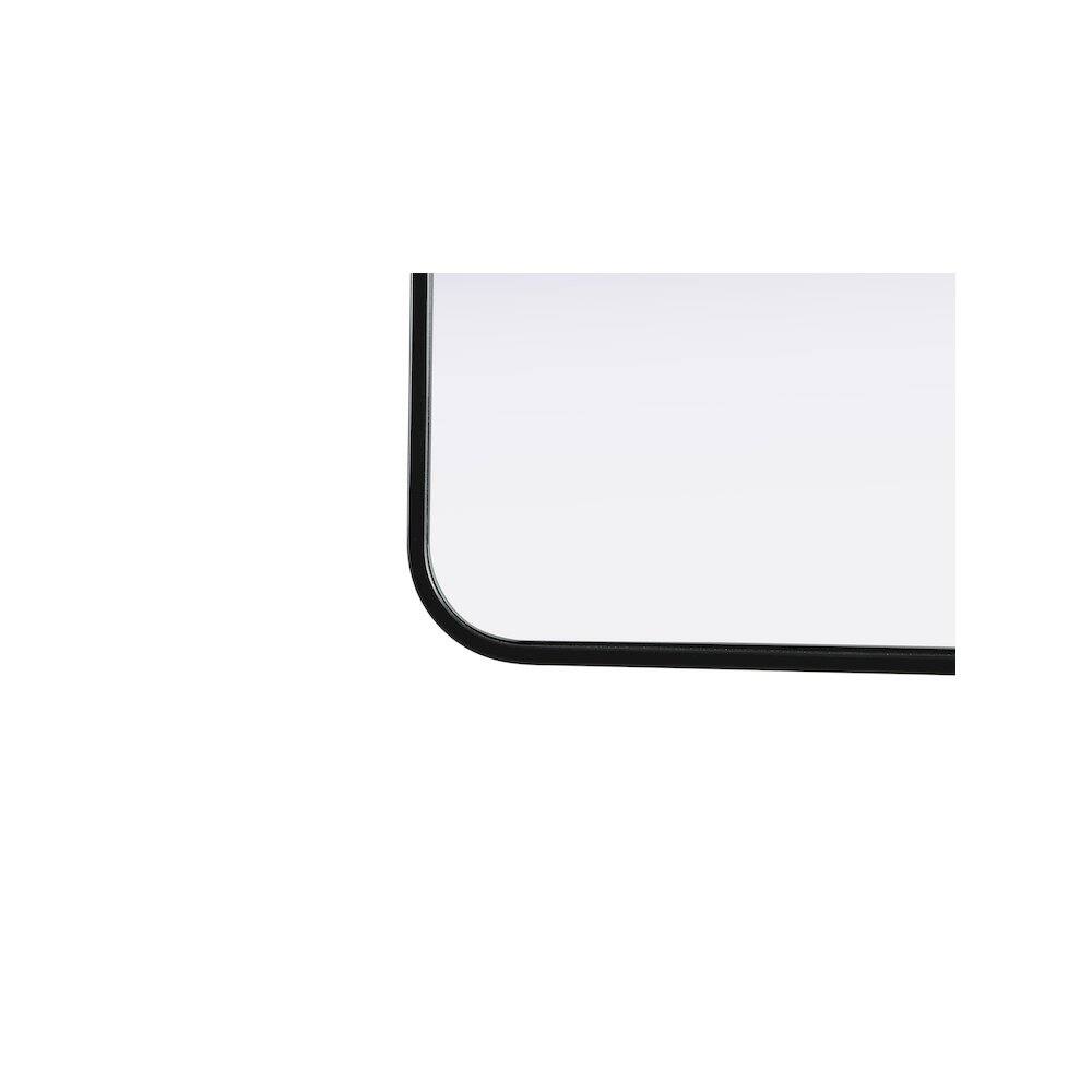 Back. Elegant Decor - Contour Metal Rectangle Mirror 20x30 in Black - Black.