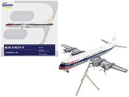 GeminiJets - Lockheed L-188 Electra Commercial Aircraft Braniff International Airways White with Blue Stripes Gemini 200 Series 1/200 - White, Blue