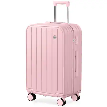 Front. Brick Attic - 24 Inch Suitcases, Checked Luggage with TSA Lock, PC ABS Hard Shell Mediume Luggage for Women and Kids - Pink.