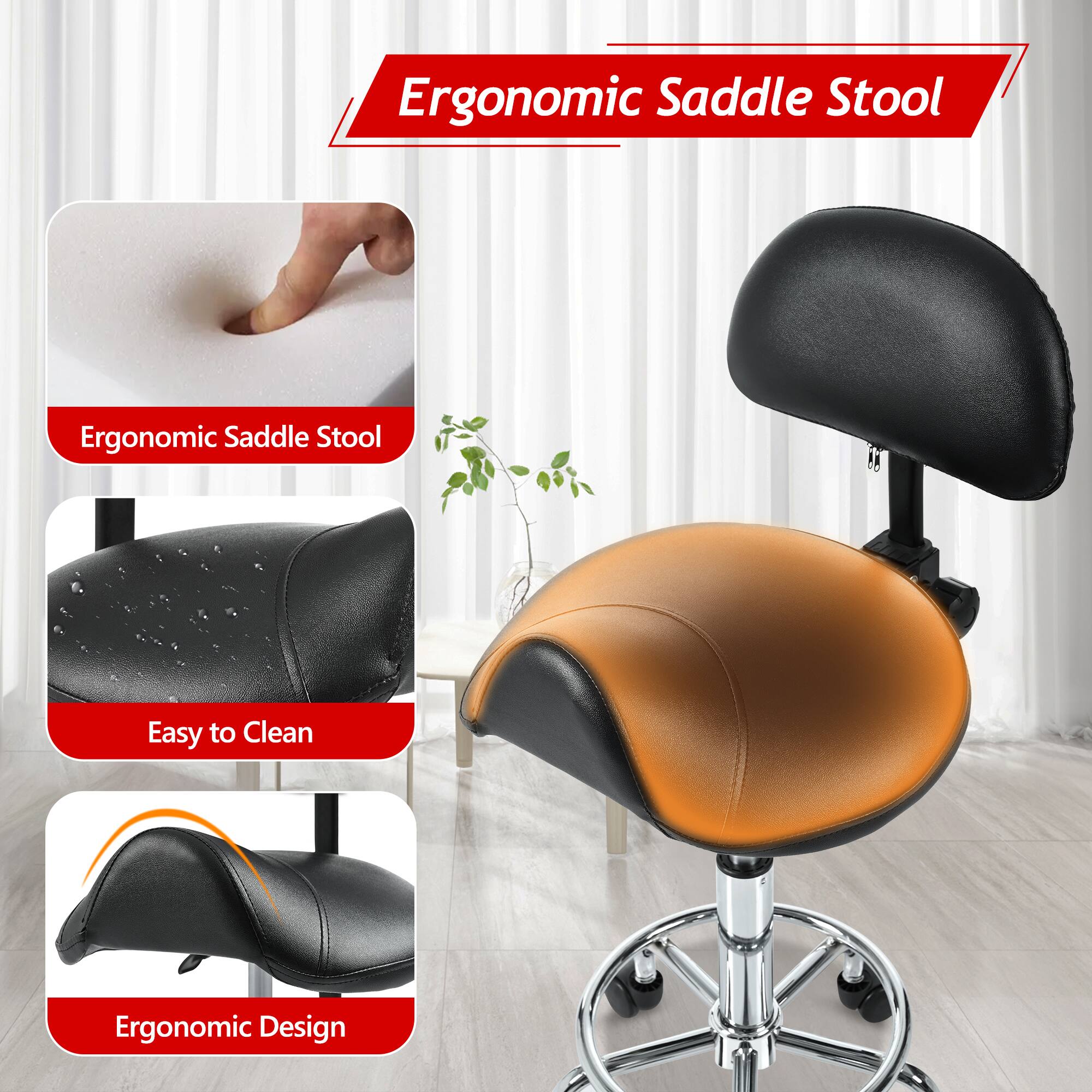 Ergonomic Saddle Stool

- Ergonomic Saddle Stool
- Easy to Clean
- Ergonomic Design