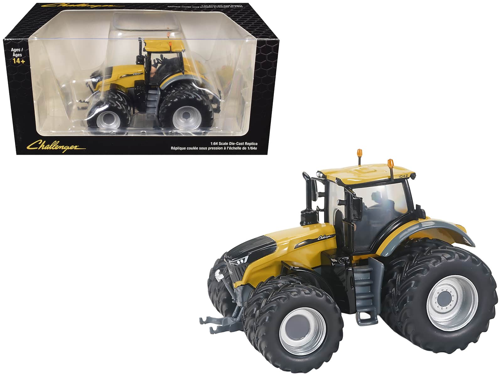 SpecCast Collectibles - Challenger 1042 Tractor with Front and Rear Dual Wheels Yellow 1/64 Diecast Model by SpecCast