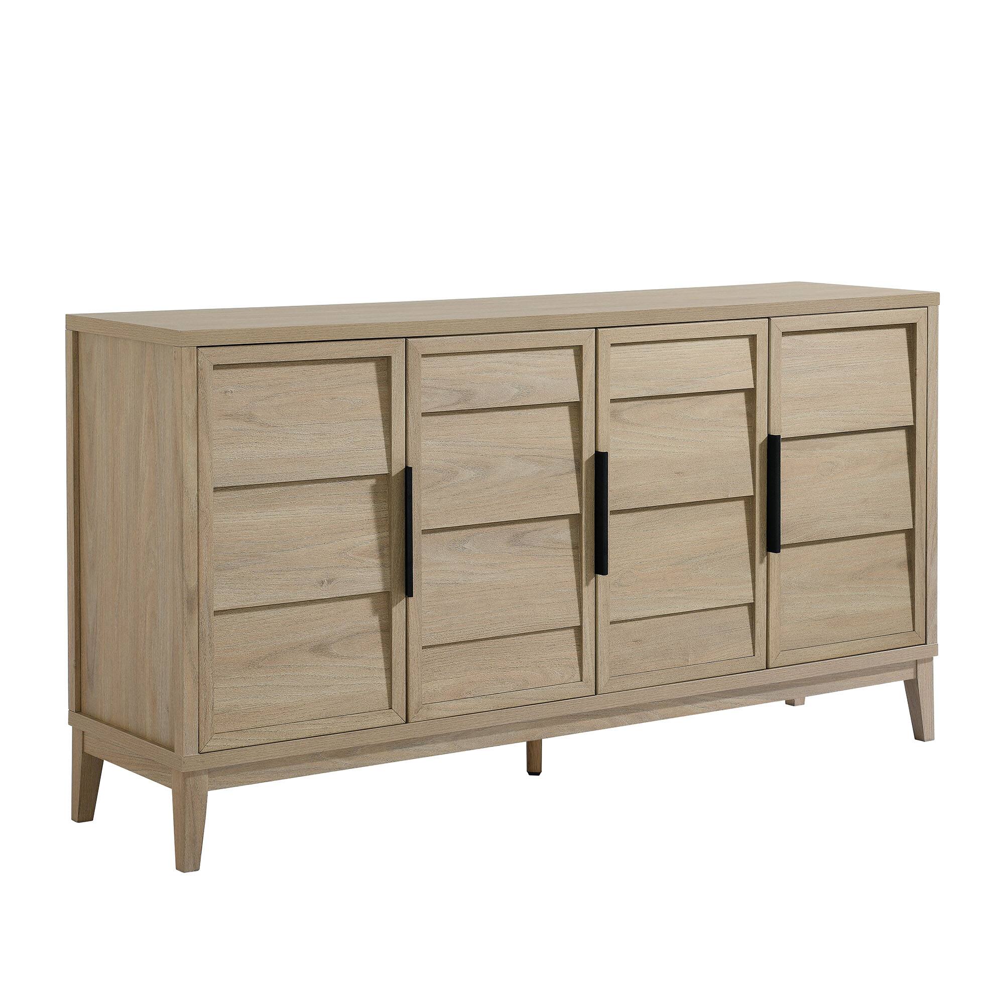 Angle. Modway - Sinya 4-Door Sideboard by Modway - Light Oak.