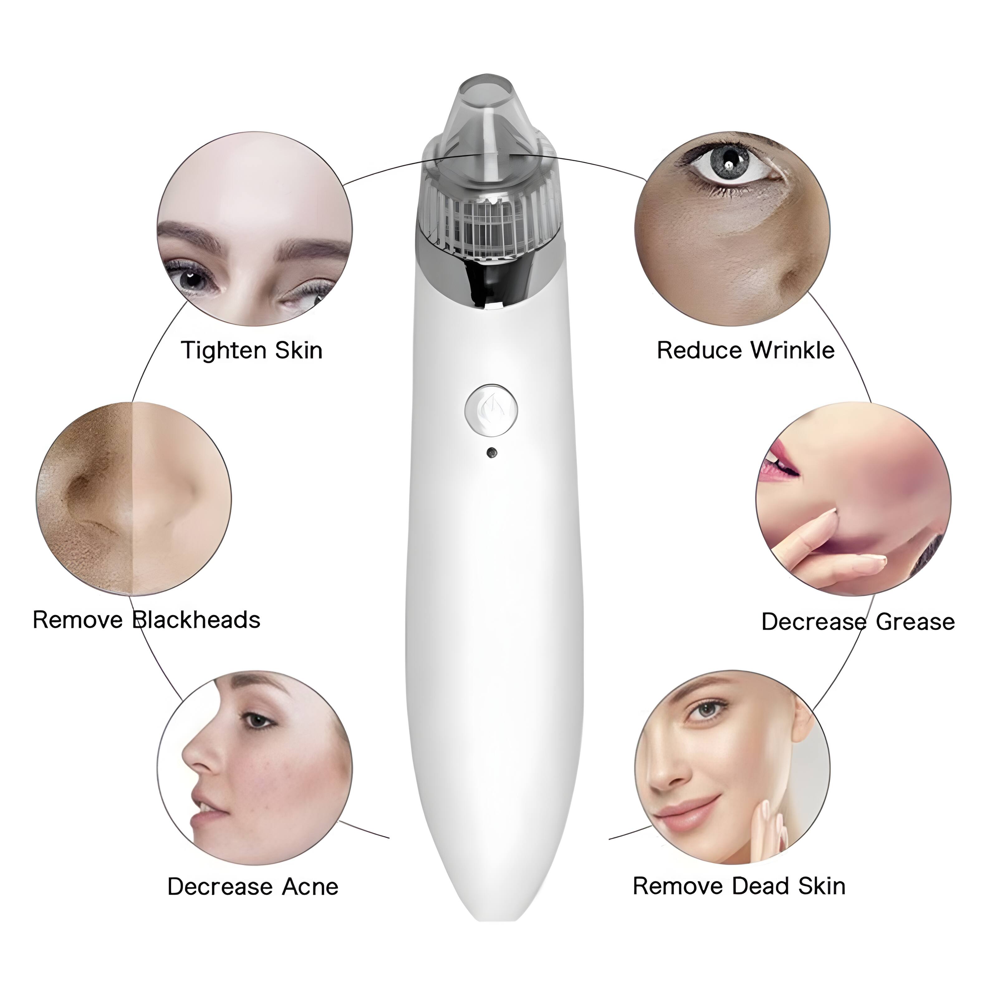 Tighten Skin  
Reduce Wrinkle  
Remove Blackheads  
Decrease Grease  
Decrease Acne  
Remove Dead Skin