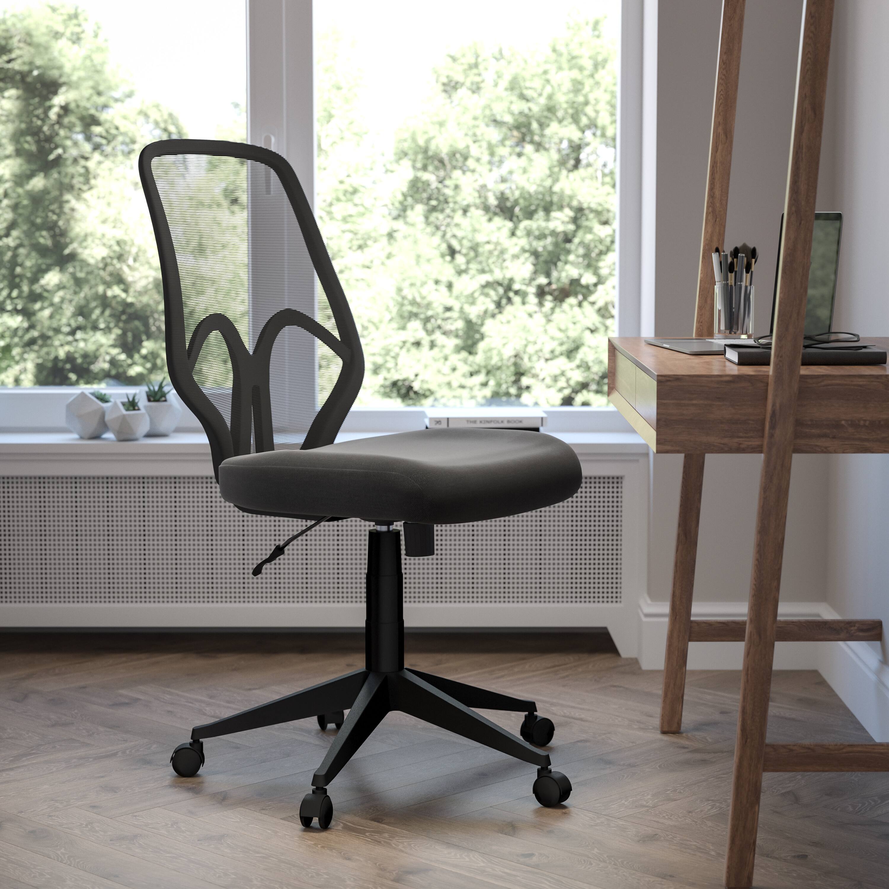 Alt View 1. Emma + Oliver - High Back Flexible Mesh Office Chair - Black.