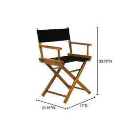 FurniFact - Black Director's Chair - Honey Oak Frame/Black Canvas