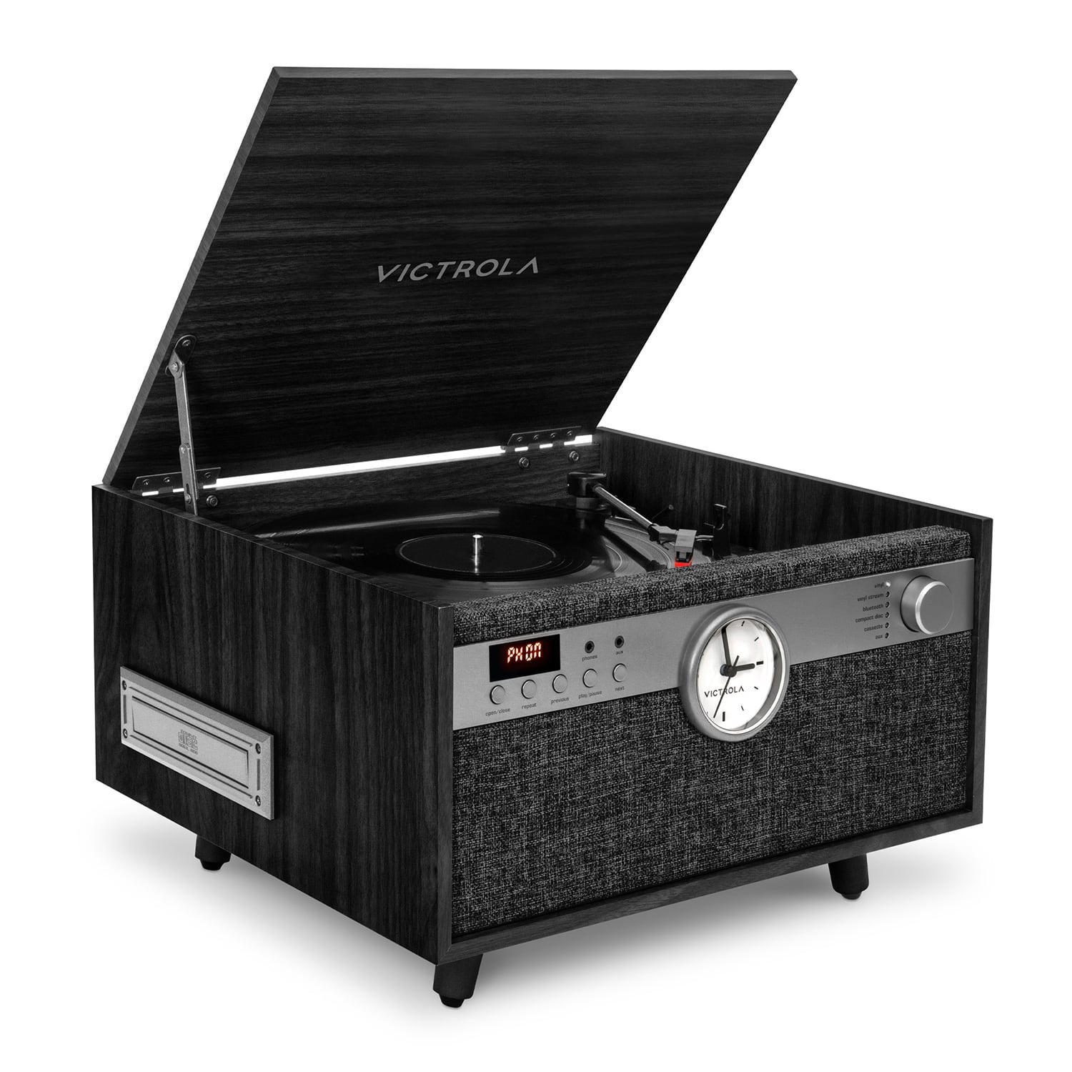 Victrola - Century Signature 6-in-1 Music Center - Black - Angle_Zoom
