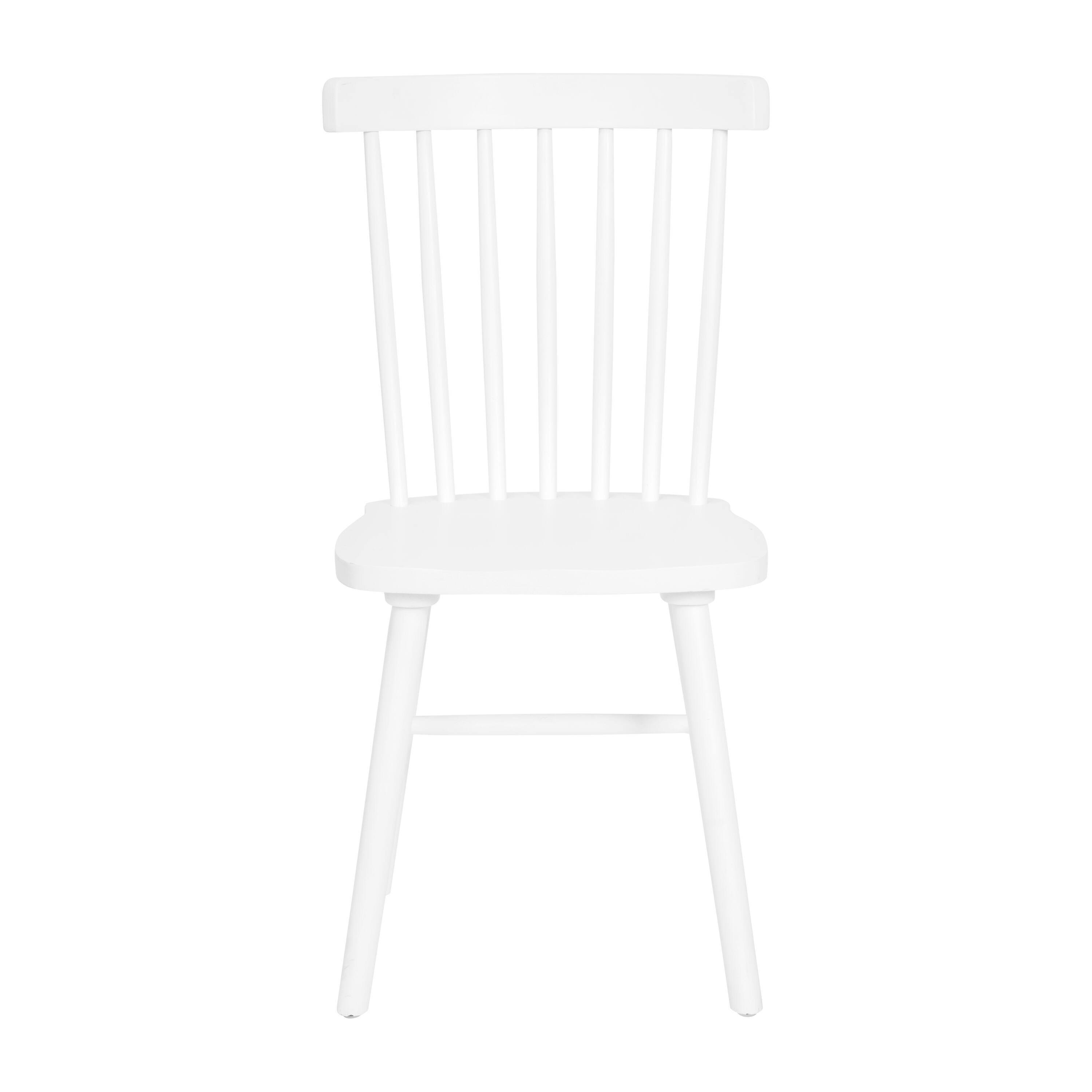 Alt View 10. Emma + Oliver - Canmore Set of Premium Solid Wood Spindle Back Armless Dining Chairs with Saddle Seats and Felt Floor Protectors - White.