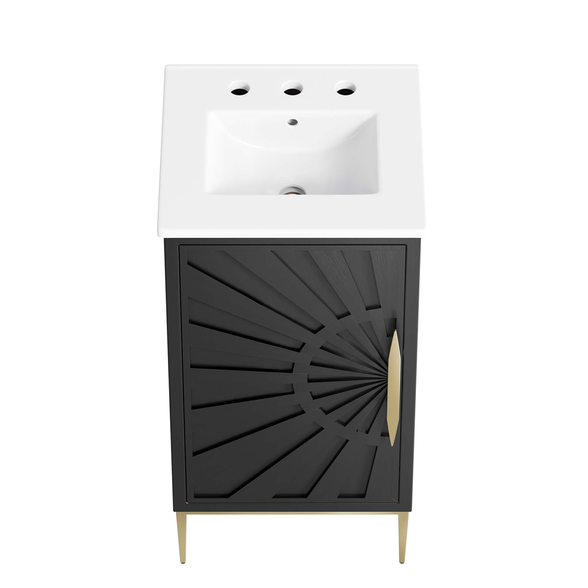 Alt View 6. Modway - Awaken Bathroom Vanity Basin Included by Modway - White Black.