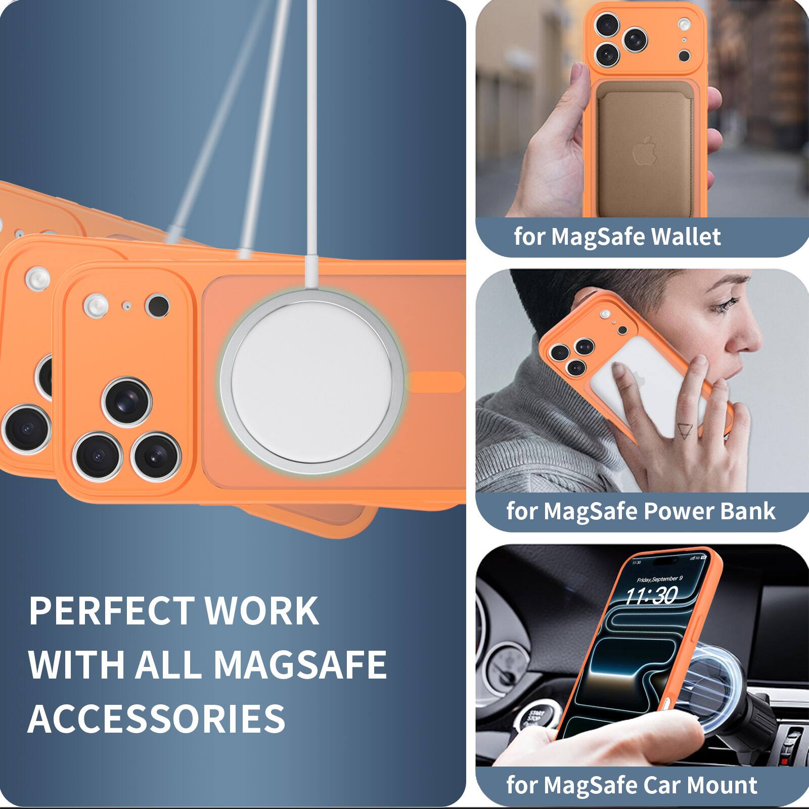 for MagSafe Wallet  
for MagSafe Power Bank  
for MagSafe Car Mount  

PERFECT WORK WITH ALL MAGSAFE ACCESSORIES  

Friday, September 11:30
