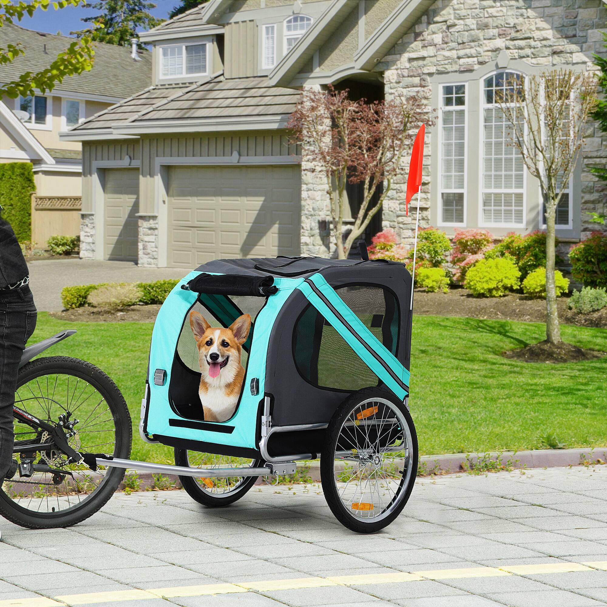 Aosom Dog Bike Trailer with 3 Entrances Large Wheels - Best Buy