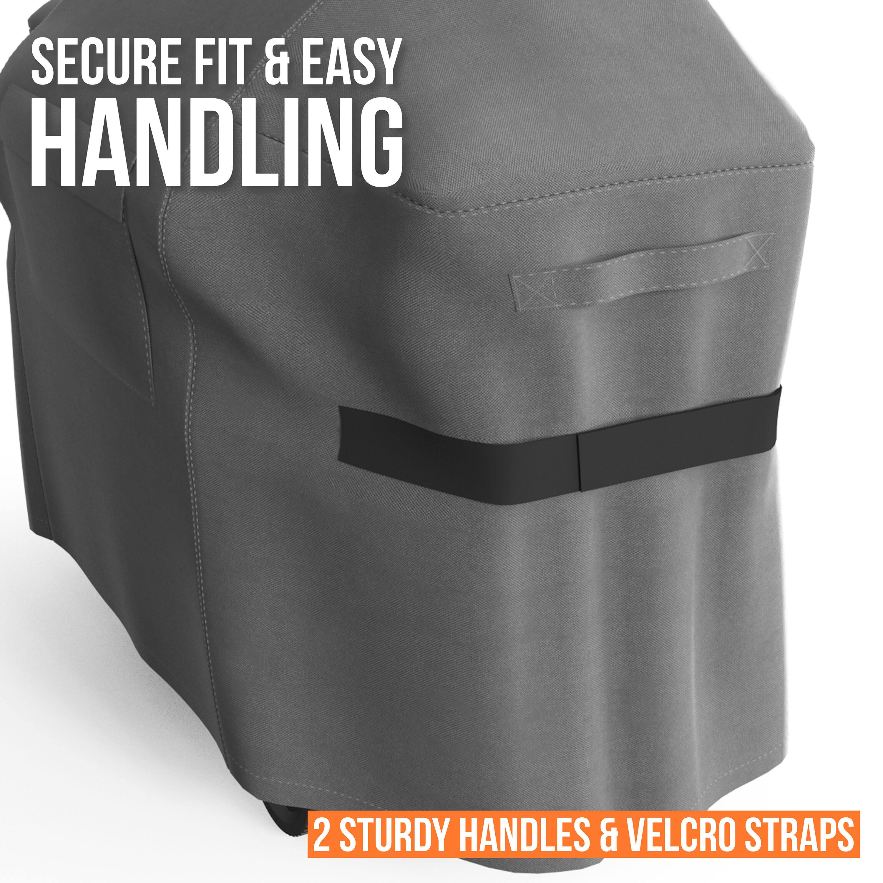 SECURE FIT & EASY HANDLING

2 STURDY HANDLES & VELCRO STRAPS