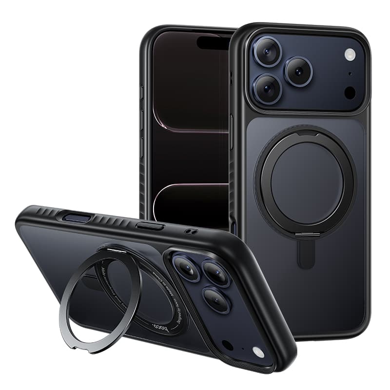 hoco. - AS1 MagSafe Case with 360° Rotating Stand for Apple iPhone 17 Pro Max - Black