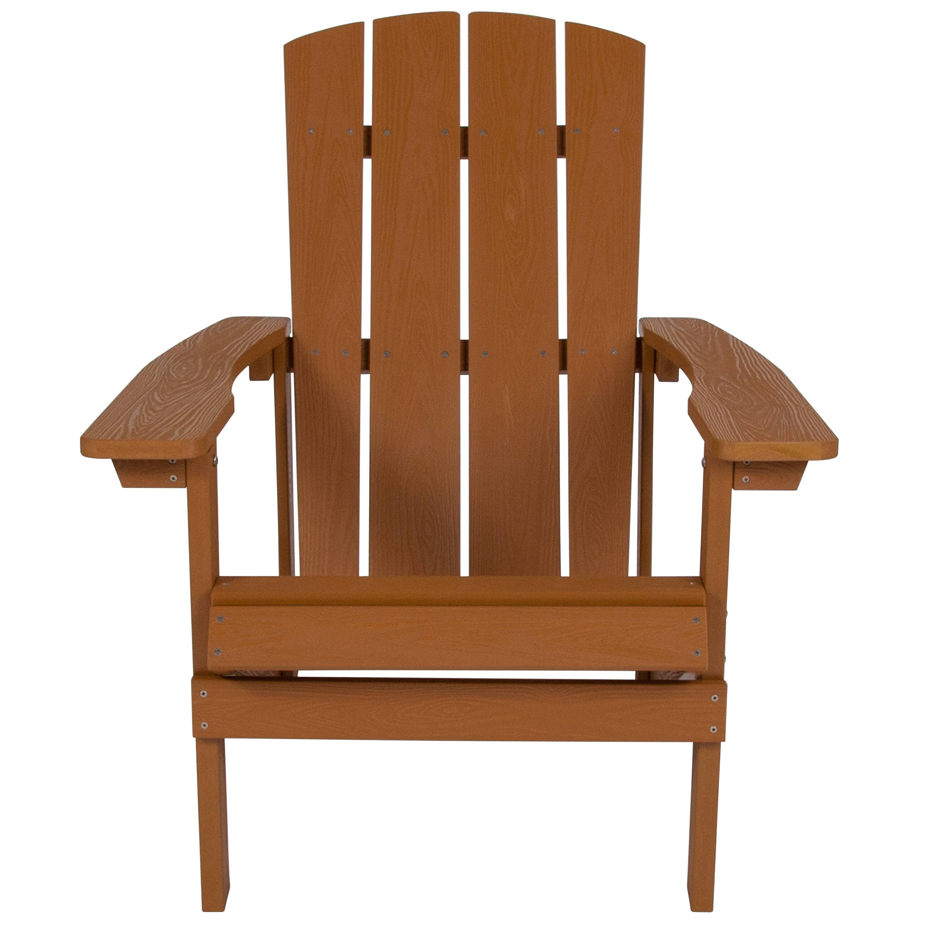 Alt View 7. Emma + Oliver - All-Weather Poly Resin Wood Adirondack Chair - Teak.