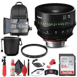 Canon - 24mm Sumire Prime T1.5 (PL Mount, Feet) (3359C002) + BackPack + More - Black