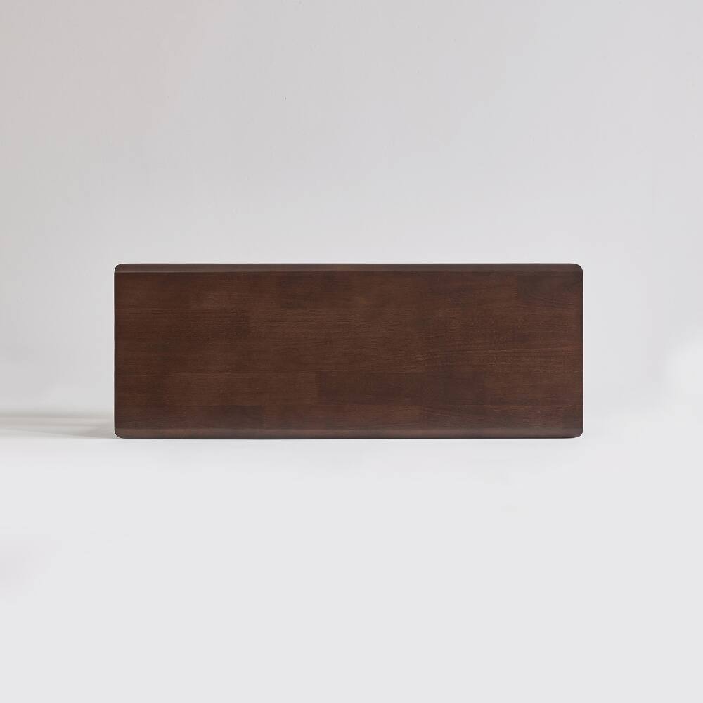 Alt View 4. Loheer - Loheer 2-Tier Solid Wood Shoe Bench, Walnut Entryway Shoe Rack with Storage Shelves, 31.5 Inch Wide - Walnut.