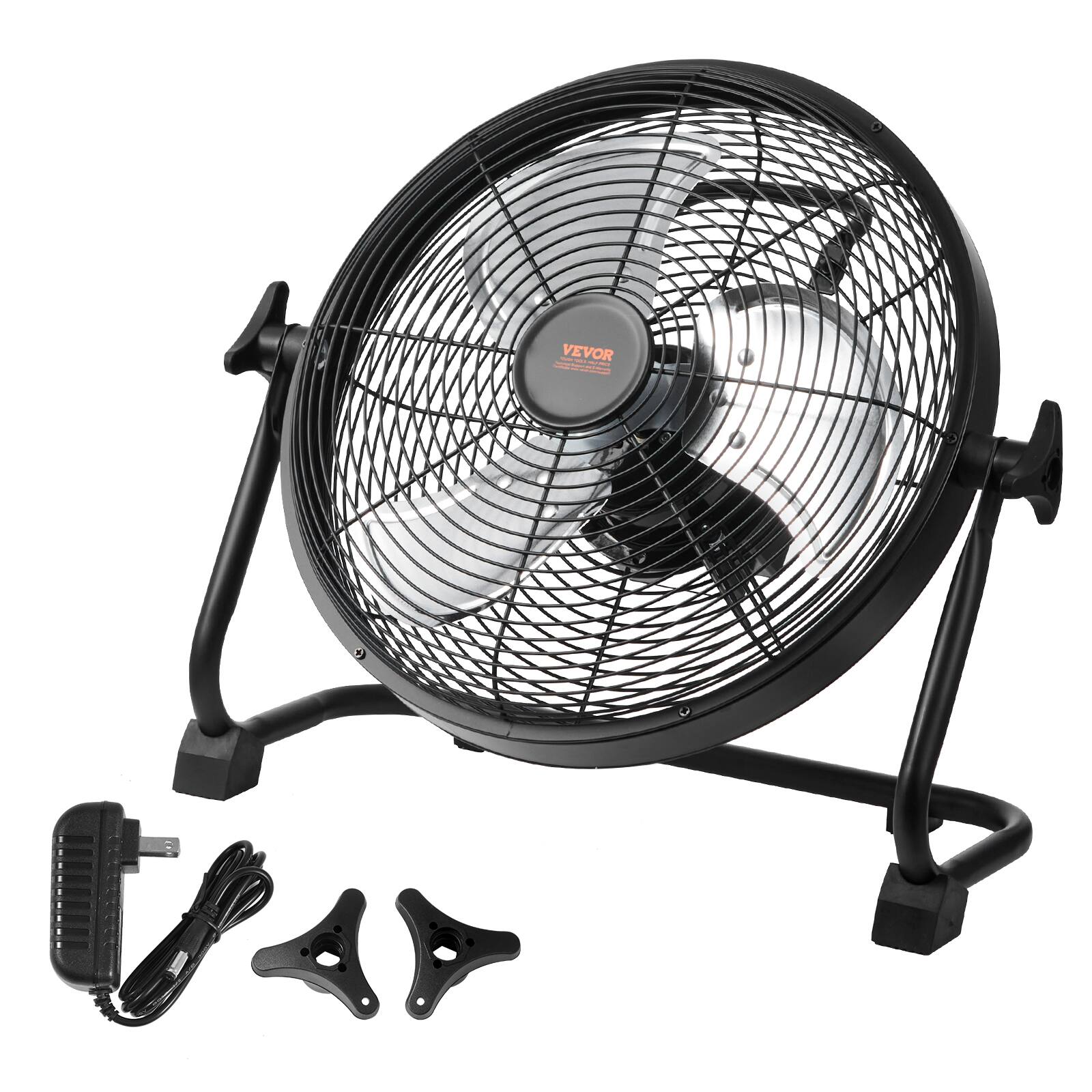 Alt View 5. VEVOR - Cordless Fan 12 in, Portable Quiet Personal Fan, 360 Degree Manual Pivoting Head, Stepless Speed Regulation Fan - Black.