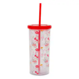 Silver Buffalo - Sanrio Hello Kitty Mushrooms Carnival Cup With Lid and Straw | Holds 20 Ounces - Red