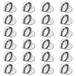 Unique Bargains - Metal Phone Charm Hook 0.8", 24pcs Adhesive Heart Shaped Finger Grip for Smartphones Keychain Tablet Case Accessories - Silver