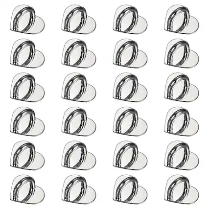 Front. Unique Bargains - Metal Phone Charm Hook 0.8", 24pcs Adhesive Heart Shaped Finger Grip for Smartphones Keychain Tablet Case Accessories - Silver.