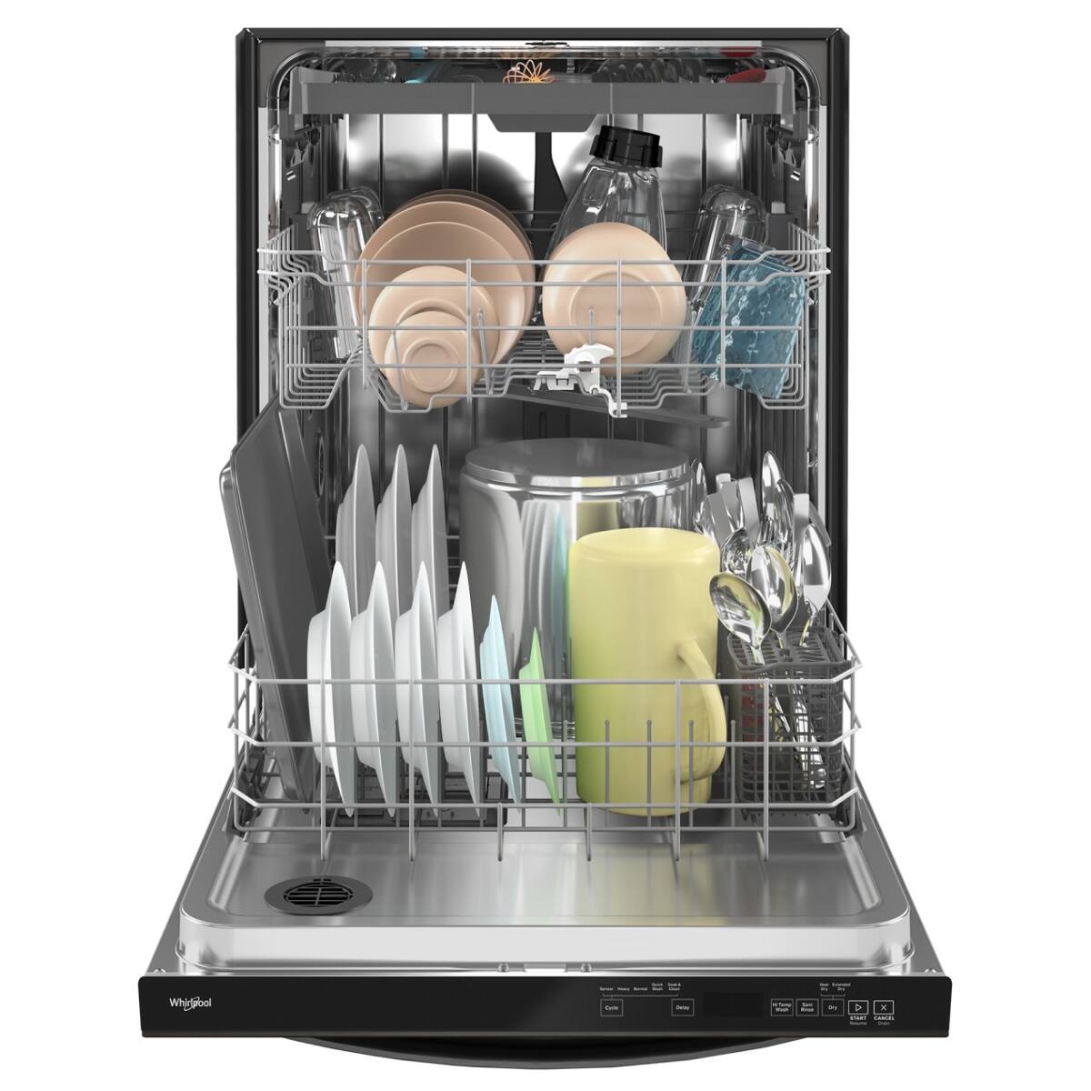 Alt View 9. Whirlpool - Whirlpool - 24” Stainless Steel Dishwasher with AI Intelligent Wash - 47 dBA .- Print Resistant Black Stainless - Print Resist Blk Stnlss.