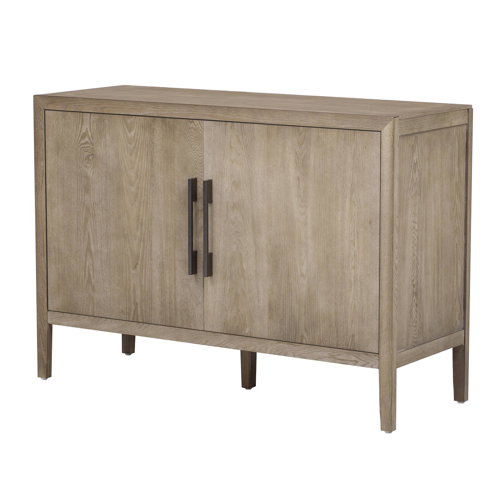 Alt View 1. APRILSOUL - 47.2 Inch Farmhouse Cabinet with Ash Veneer Double Doors - Natural.