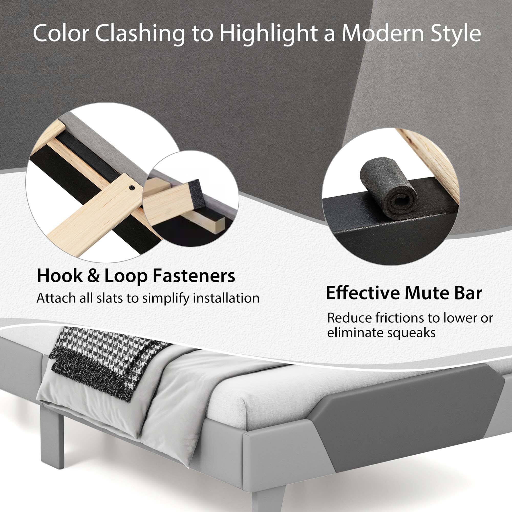 Color Clashing to Highlight a Modern Style

Hook & Loop Fasteners  
Attach all slats to simplify installation

Effective Mute Bar  
Reduce frictions to lower or eliminate squeaks