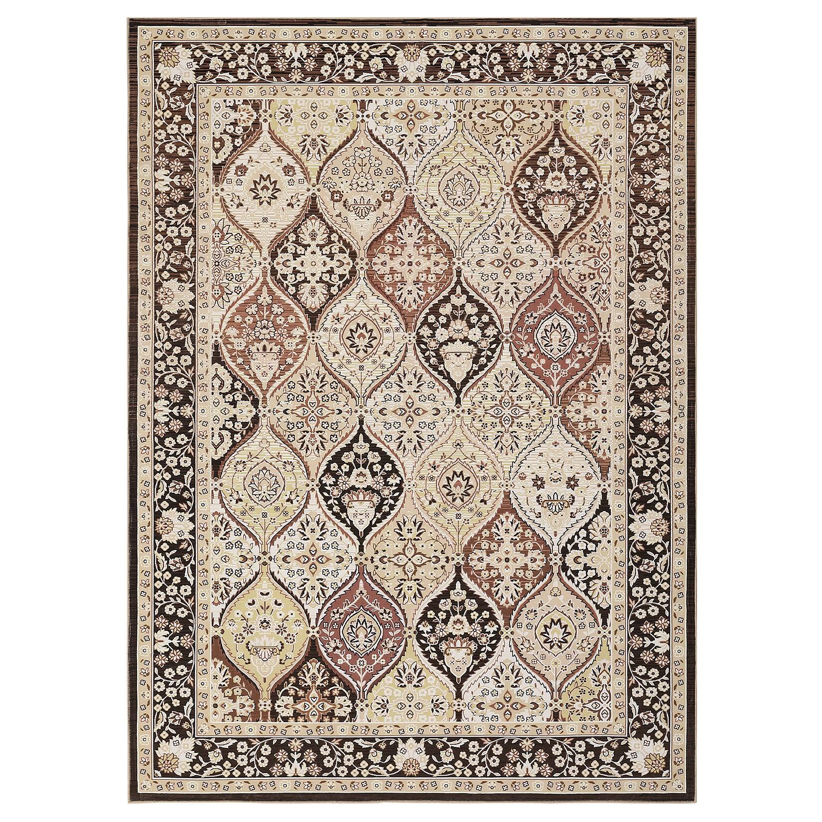 Front. Acekool - Moroccan Trellis Area Rug - Brown.