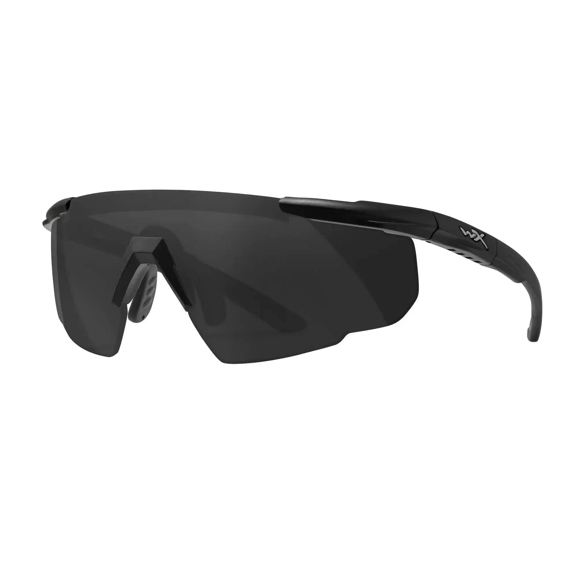 Left. Wiley X - Wiley X Changeable Saber Advanced Sunglasses (Smoke Gray Lens, Matte Black) - Gray.