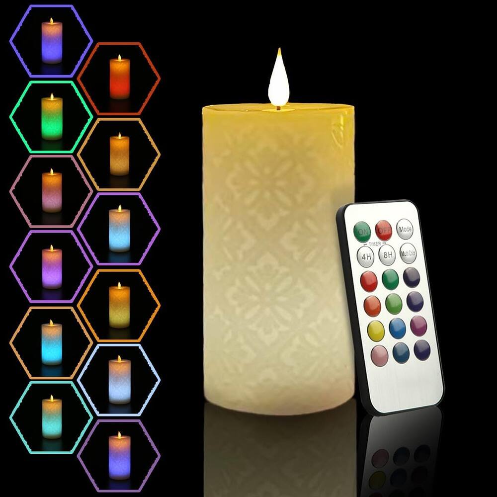 RTMB - “6in LED Color-Changing Pillar Candle, Battery Operated, Remote & Timer”