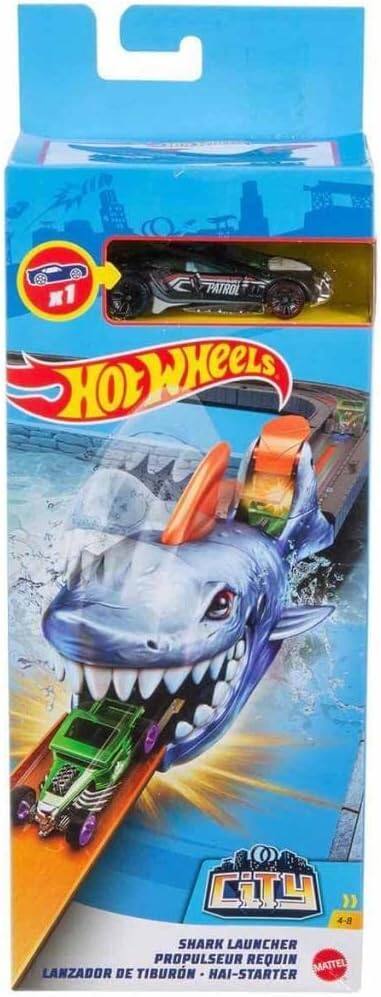 x1 PATROL HOT WHEELS HOE CITY  
4-8 SHARK LAUNCHER PROPULSEUR REQUIN LANZADOR DE TIBURÓN MATTEL HAI-STARTER