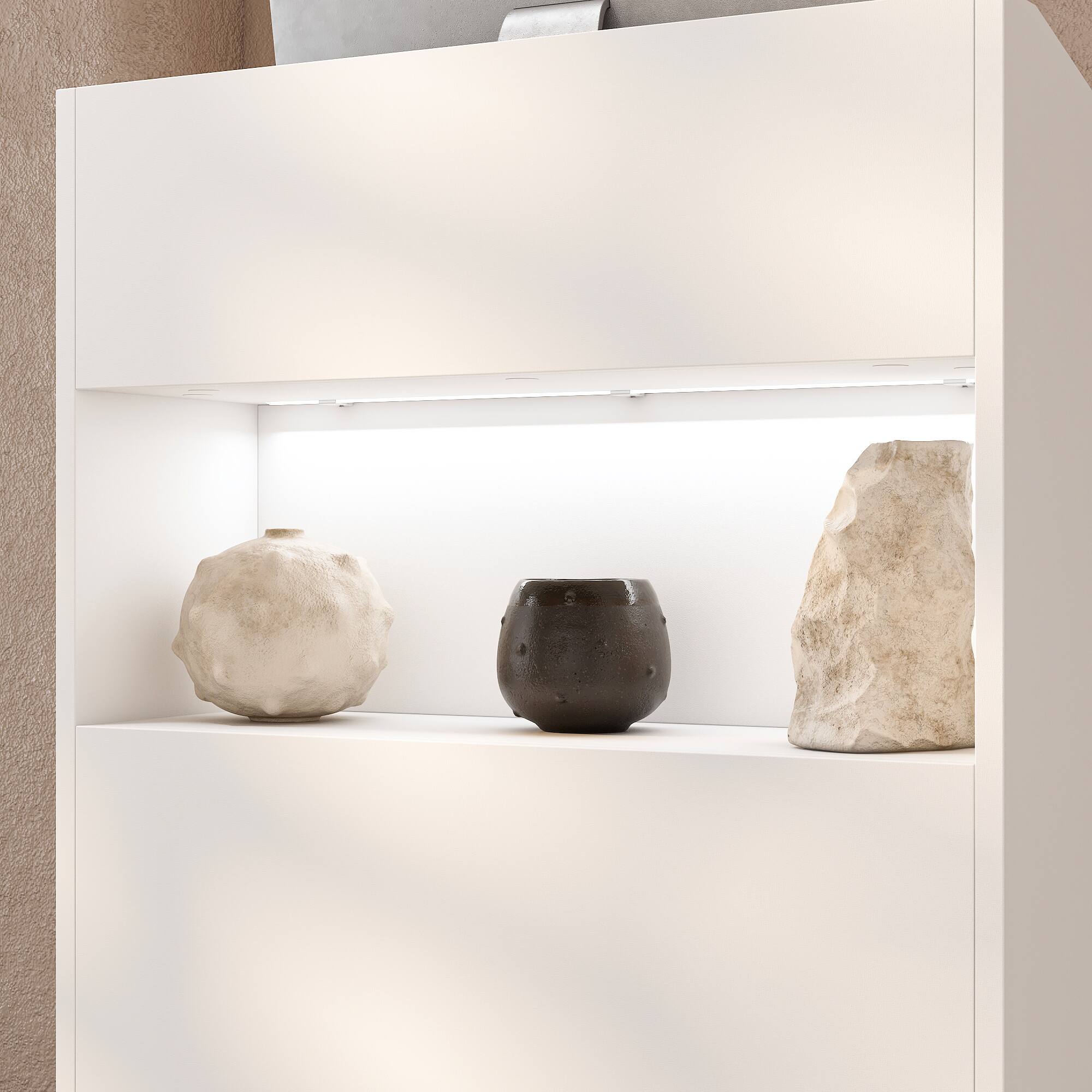 Alt View 6. Famapy - Small Reception Desk with LED Light, White Podium Stand for Salon, Modern Checkout Counter for Small Business. - White.