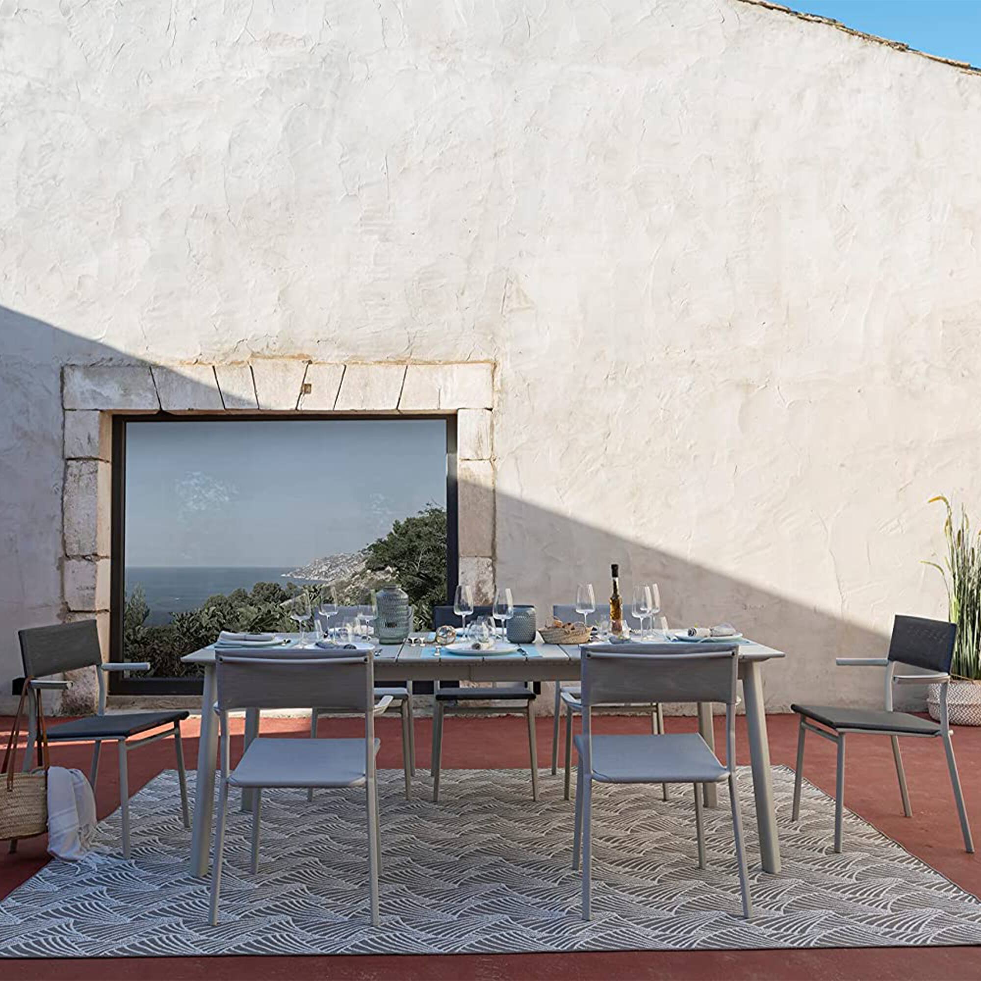 Alt View 7. Lafuma - Lafuma Batyline Duo ORON Outdoor Dining Armchair, Titanium/Obsidian (Set of 2) - Titane Frame - Obsidian, Set of 2.