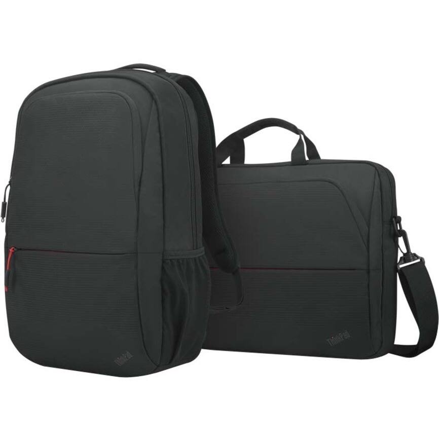 Alt View 7. Lenovo - Lenovo Essential Carrying Case (Backpack) for 16" Lenovo Notebook - Black - Polyester, Polyethylene Terephthalate (PET) - Black.