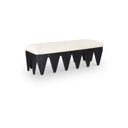 Meridian Furniture - Altair Cream Velour Fur Fabric Bench - Beige